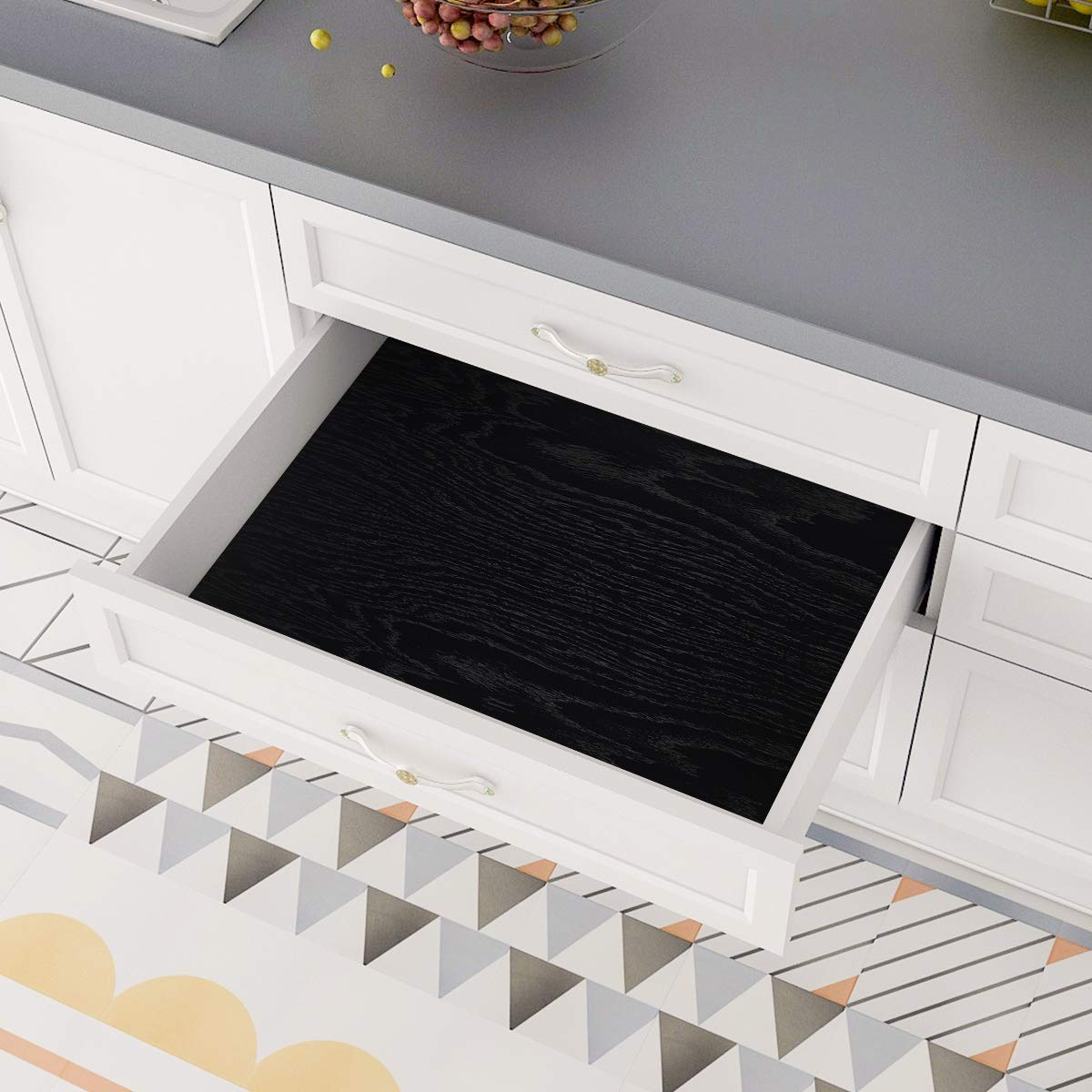 Homease Black Wood Grain Contact Paper 24