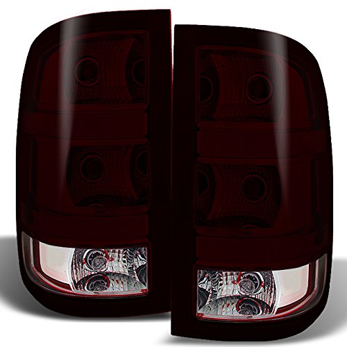 AKKON Dark Red LED Tail Lights Replacement Pair for GMC Sierra Fleetside Pickup - Left Driver & Right Passenger Side - Durable & Stylish Upgrade for Night Driving & Enhanced Visibility