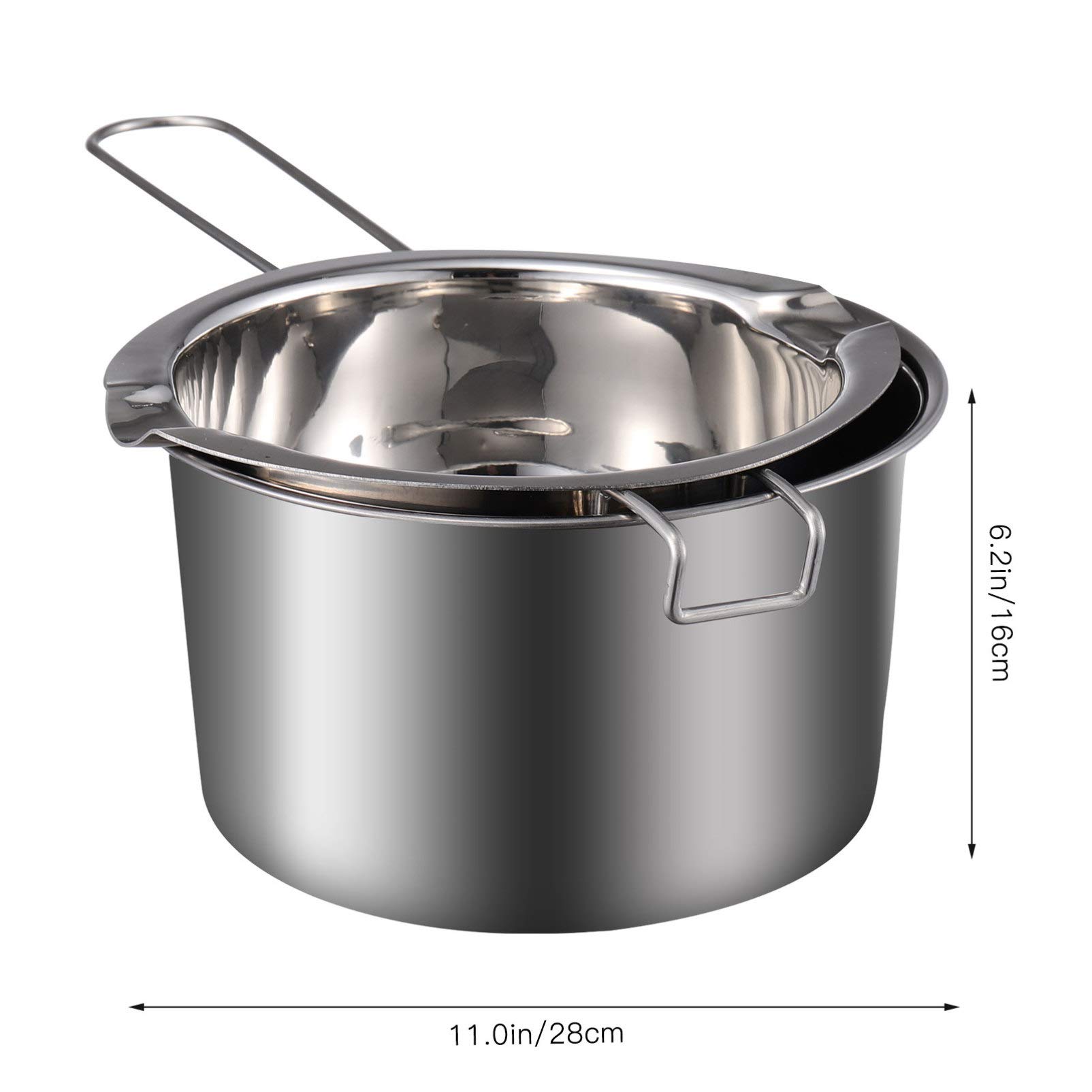 EXCEART Stainless Steel Double Boiler Pot Set - Chocolate Melting Bowl, Cheese & Wax Melting Pot for Home Baking, Candle Making & DIY Crafts - Perfect for Chocolate Fondue, Candy Making & Soap Crafting Supplies