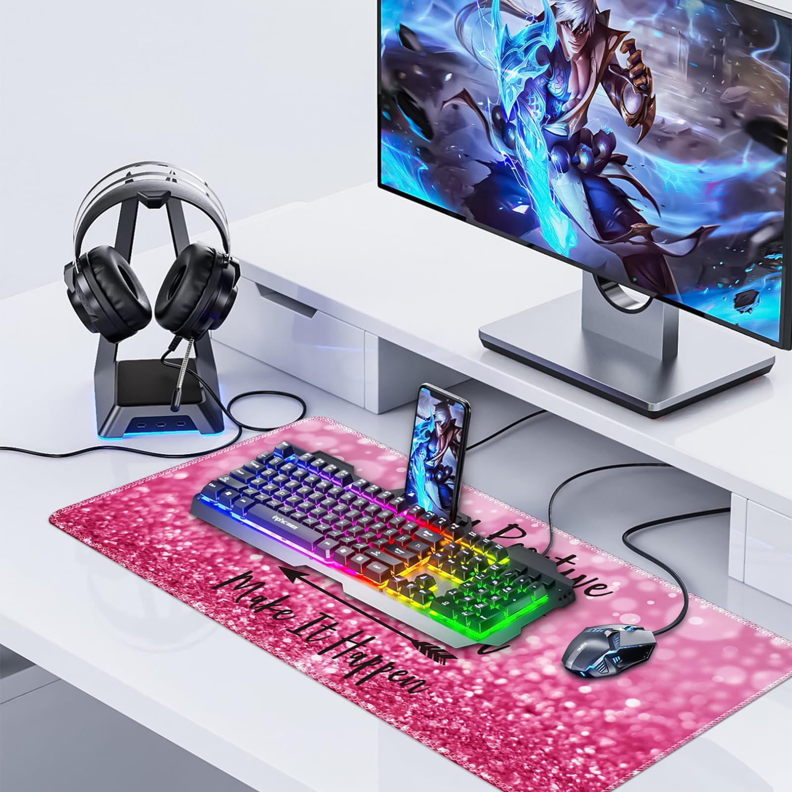 Large Non-Slip Gaming Mouse Pad - XXL Desk Mat for Office & Home Computer