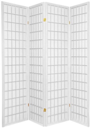 Legacy Decor 4-Panel White Shoji Screen Room Divider - 71