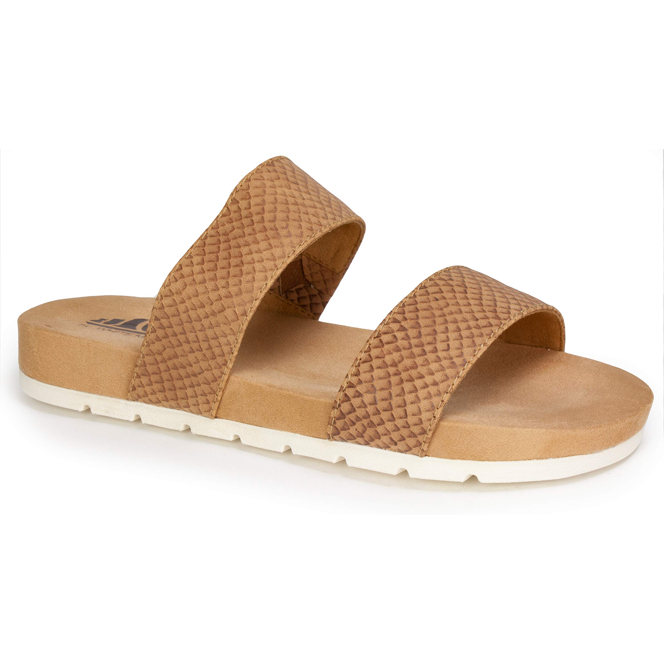 White Mountain Women's Tahlie Slide Sandal - Comfortable Summer Beach Sandals