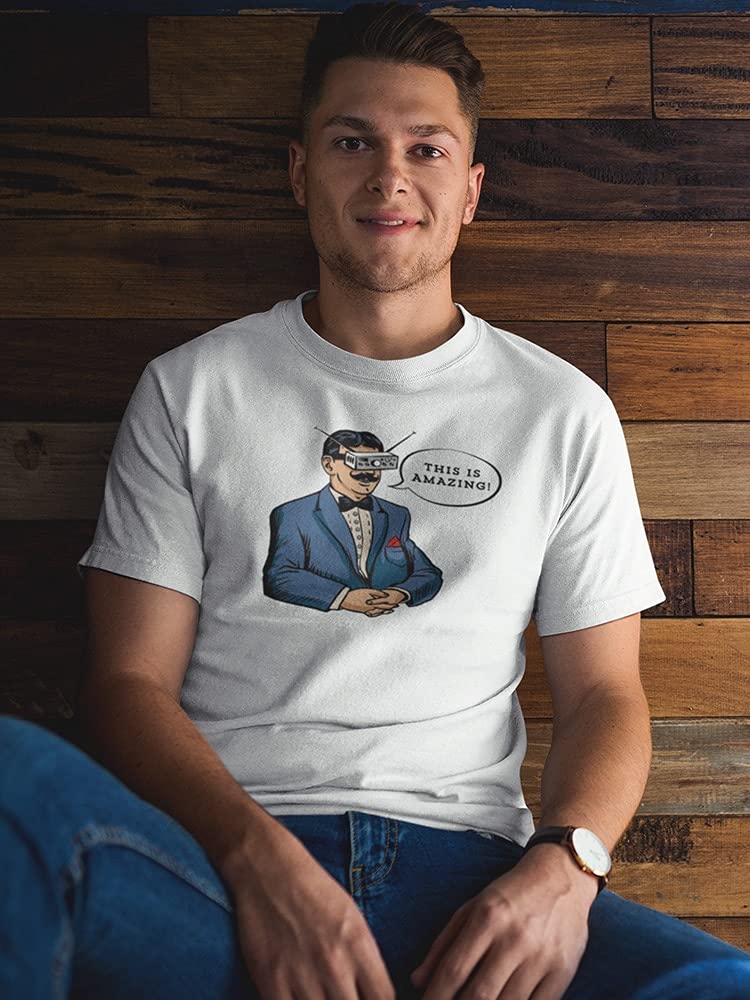 Smartprints Men's Graphic T-Shirt with Mustache & Headset Design - Cool Casual Wear for Gaming, Music & Everyday Outfits