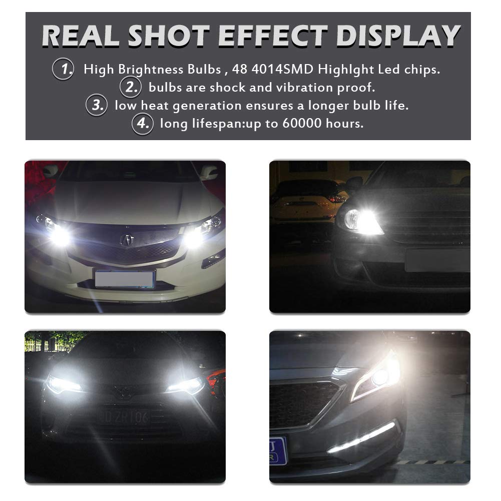 1156 BA15S 7506 1095 1141 LED Bulbs - 2400LM Super Bright 48-SMD 4014 LED Chipsets with Projector Lens - Xenon White Backup Lights for Reverse, Tail, Brake, RV Lights (Pack of 2) - Perfect for Trucks, SUVs, Trailers & Marine Vehicles