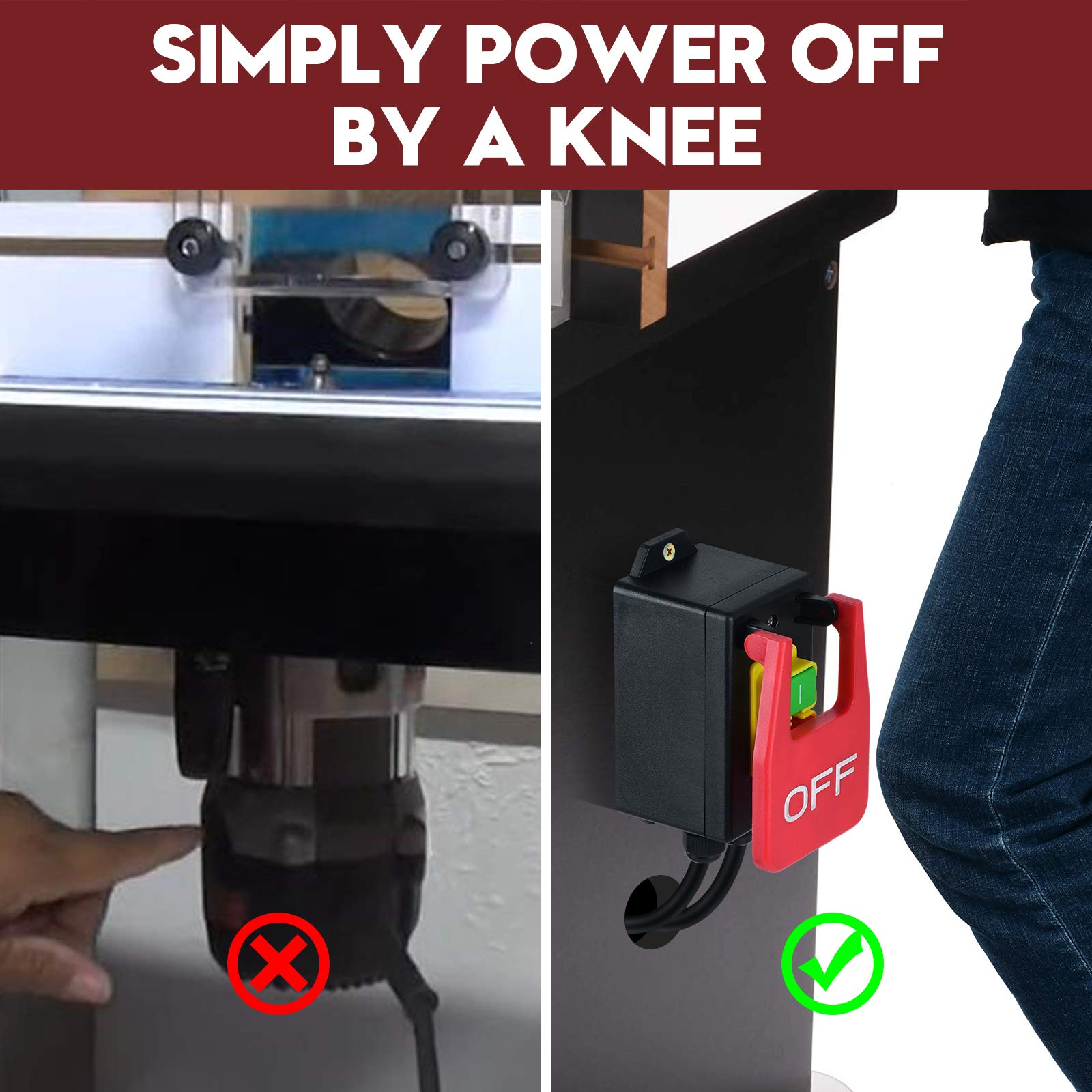 Automatic Vacuum Switch & Router Table Switch Combo - Dust Collection System for Woodworking Tools | Perfect for Workshop, Garage & DIY Projects