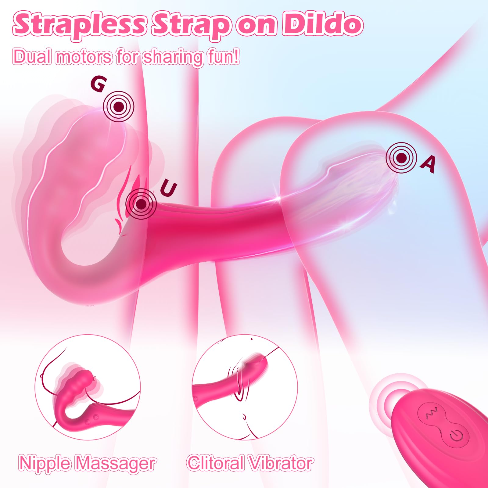 Premium Realistic Strapless Strap-On Dildo for Women - Remote Control Vibrator with 10 Powerful Modes for G-Spot & Clitoral Stimulation, Couples Play & Anal Sex | Perfect for Lesbian Couples, Role Play & Spicing Up Your Intimate Life