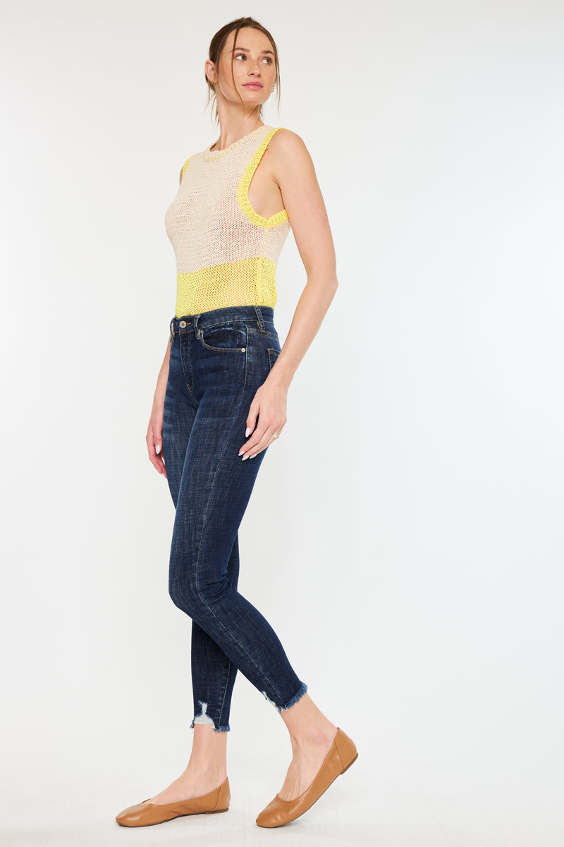 Esther High Rise Ankle Skinny Jeans for Women - Slim Fit Stretch Denim Pants, Comfortable & Fashionable - Perfect for Casual Outfits, Workwear and Night Out