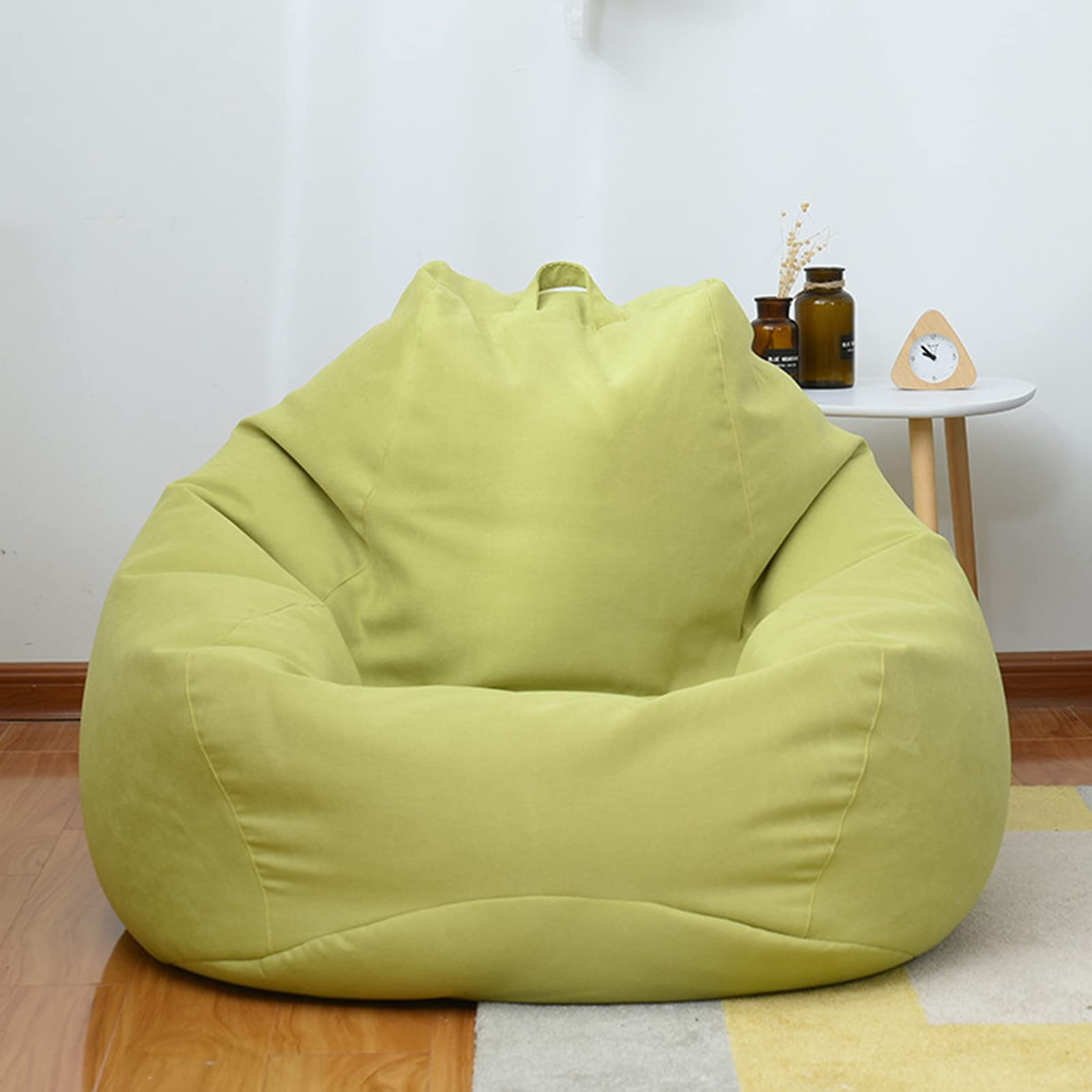 Premium Bean Bag Chair Cover with Footstool Cover (No Beans Included) - Large 120x130cm Green Storage Solution for Kids, Adults & Couples - Perfect for Organizing Toys, Stuffed Animals or Memory Foam - Ideal for Playrooms, Dorm Rooms & Family Living Spaces