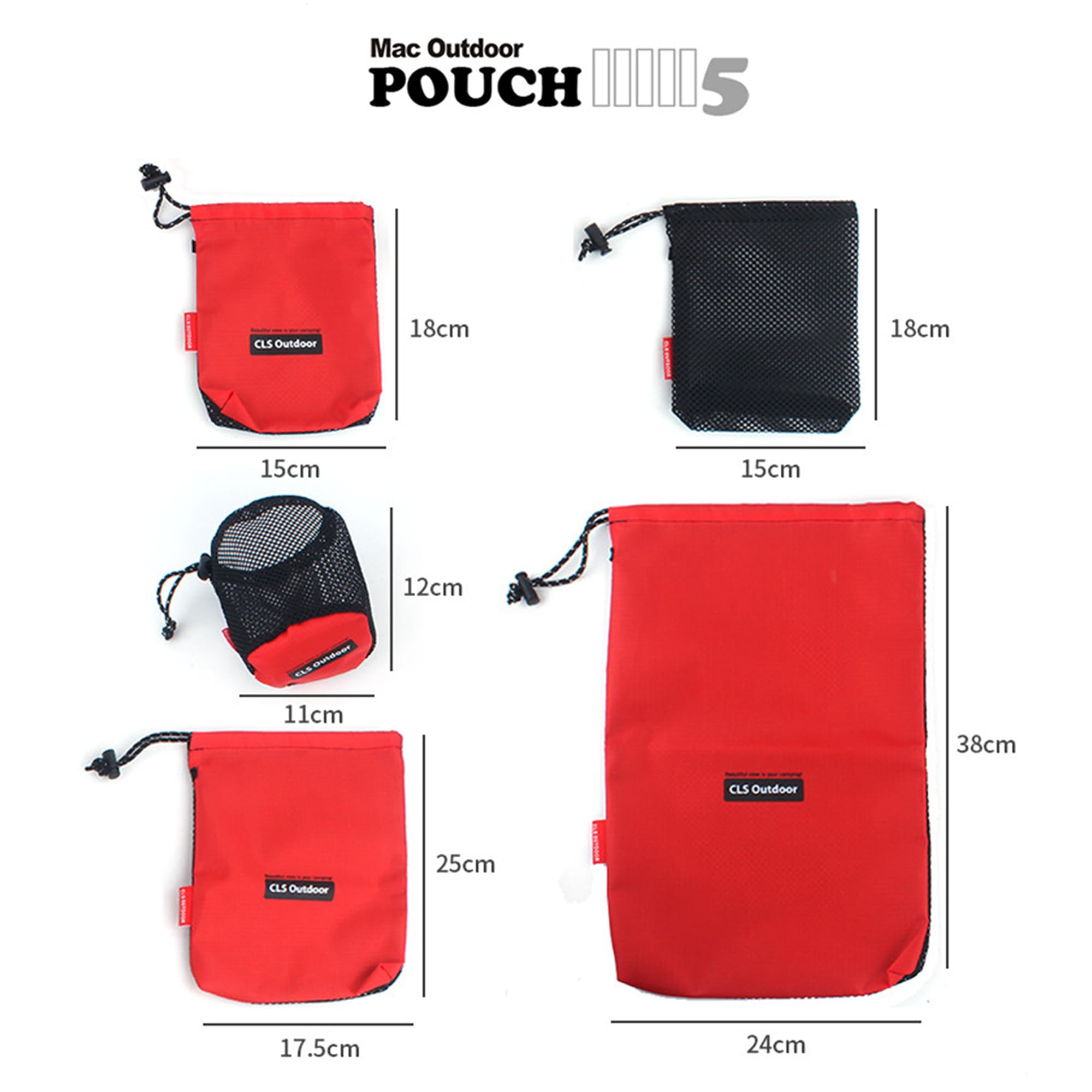 5Pcs Nylon Mesh Drawstring Ditty Bags for Outdoor Camping, Travel Storage & Organization - Perfect for Gear, Toiletries & Small Essentials