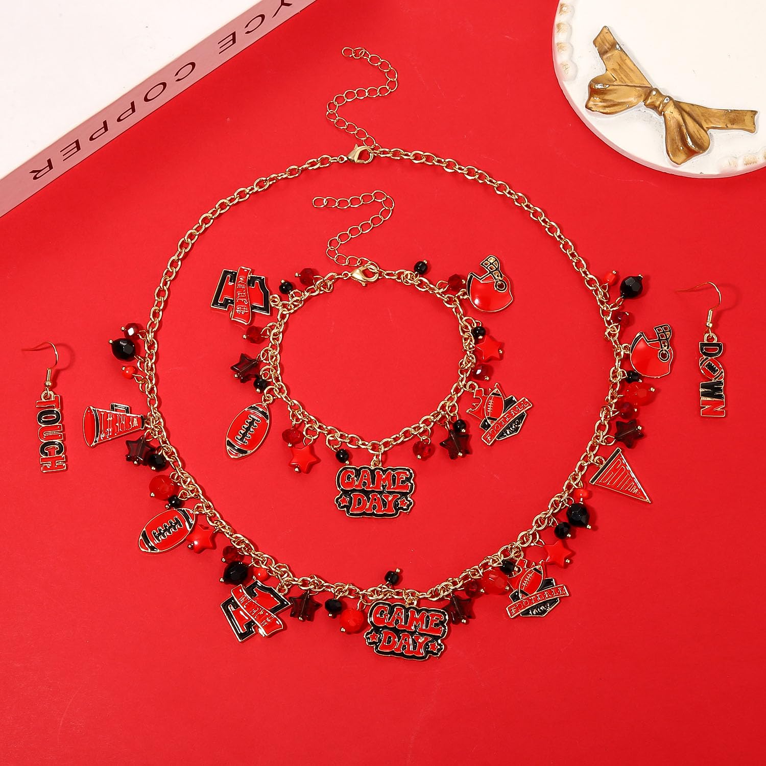 YAHPERN Teacher Jewelry Set - Necklace, Earrings & Bracelet for Women | Back to School Gifts