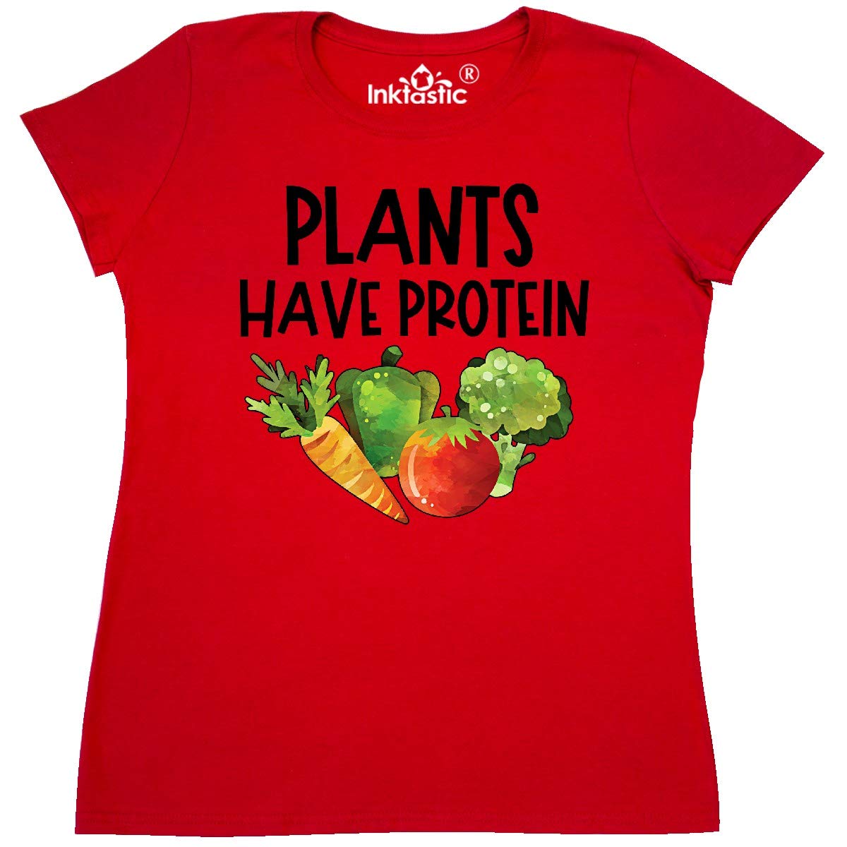 Vegan Plants Have Protein Women's T-Shirt | Eco-Friendly Cotton Tee for Plant-Based Lifestyle | Perfect for Gym, Yoga & Casual Wear