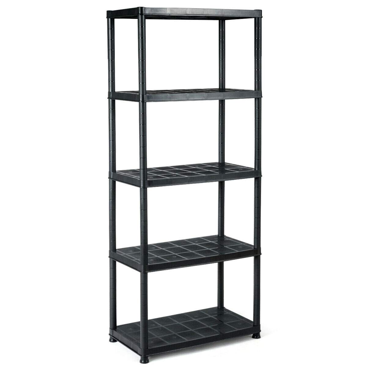 Caraya 5-Tier Heavy Duty Storage Shelf - Sturdy & Durable Freestanding Rack with Anti-Tilt Design, Waterproof Metal Shelving Unit for Garage, Kitchen, Office - Perfect for Organizing Tools, Plants, Office Supplies & Cookware