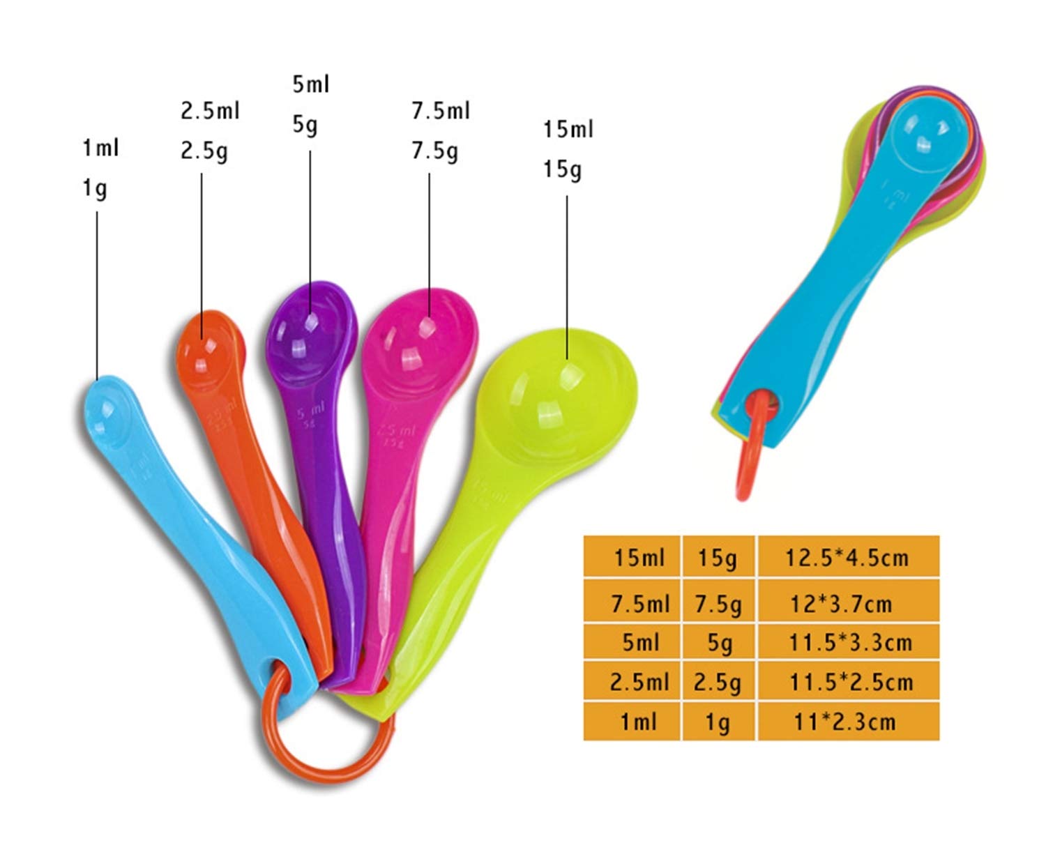 Stainless Steel Manual Lemon Squeezer with 5-Piece Measuring Spoon Set - Handheld Citrus Juicer for Lemon, Lime & Orange - Easy to Clean & Efficient Juicing - Perfect for Cocktails, Baking & Fresh Juice Making