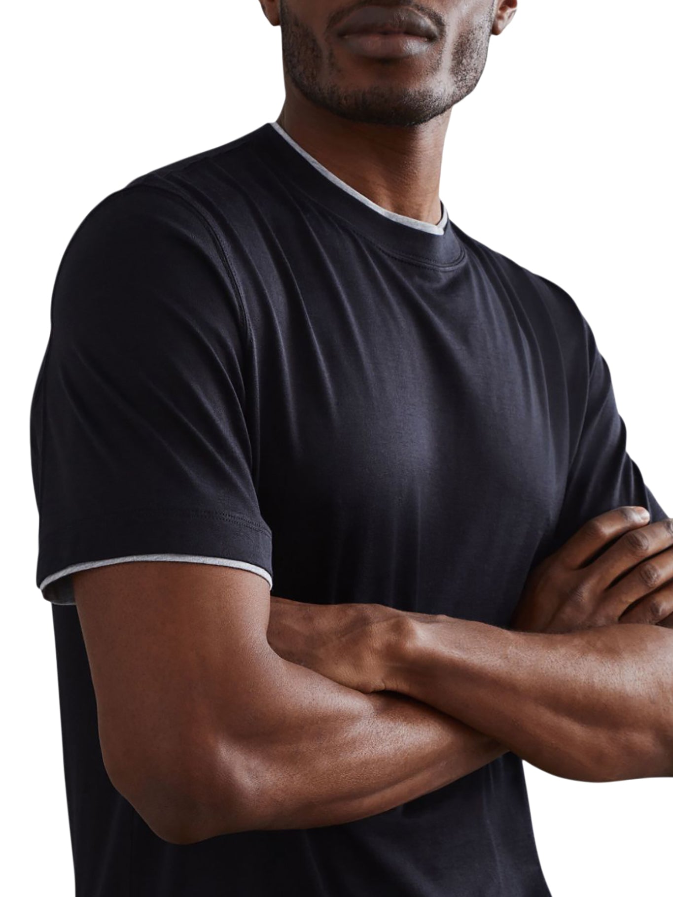 Stylish Contrast Trim Jersey T-Shirt for Men & Women - Comfortable Casual Wear for Everyday Outfits & Layering