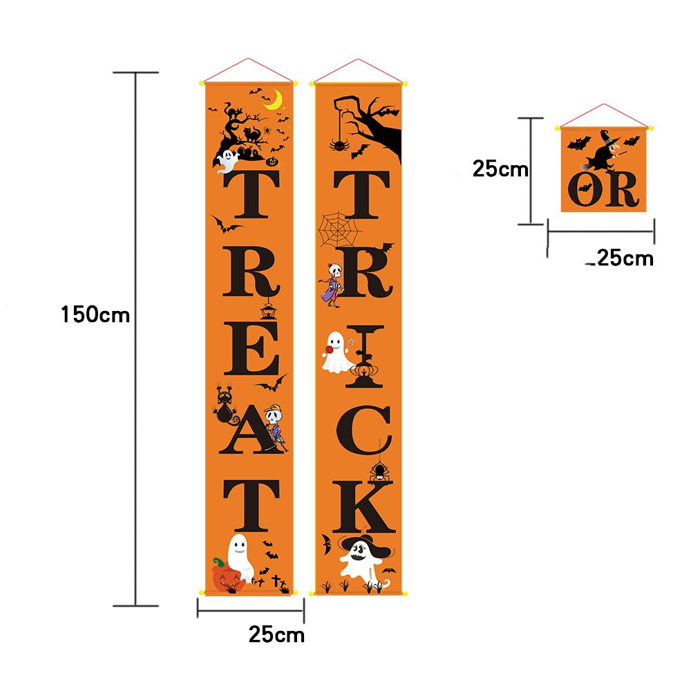 Spooky Halloween Outdoor Decoration Banner & Couplets Set - Perfect for Front Yard, Porch, and Party Decor