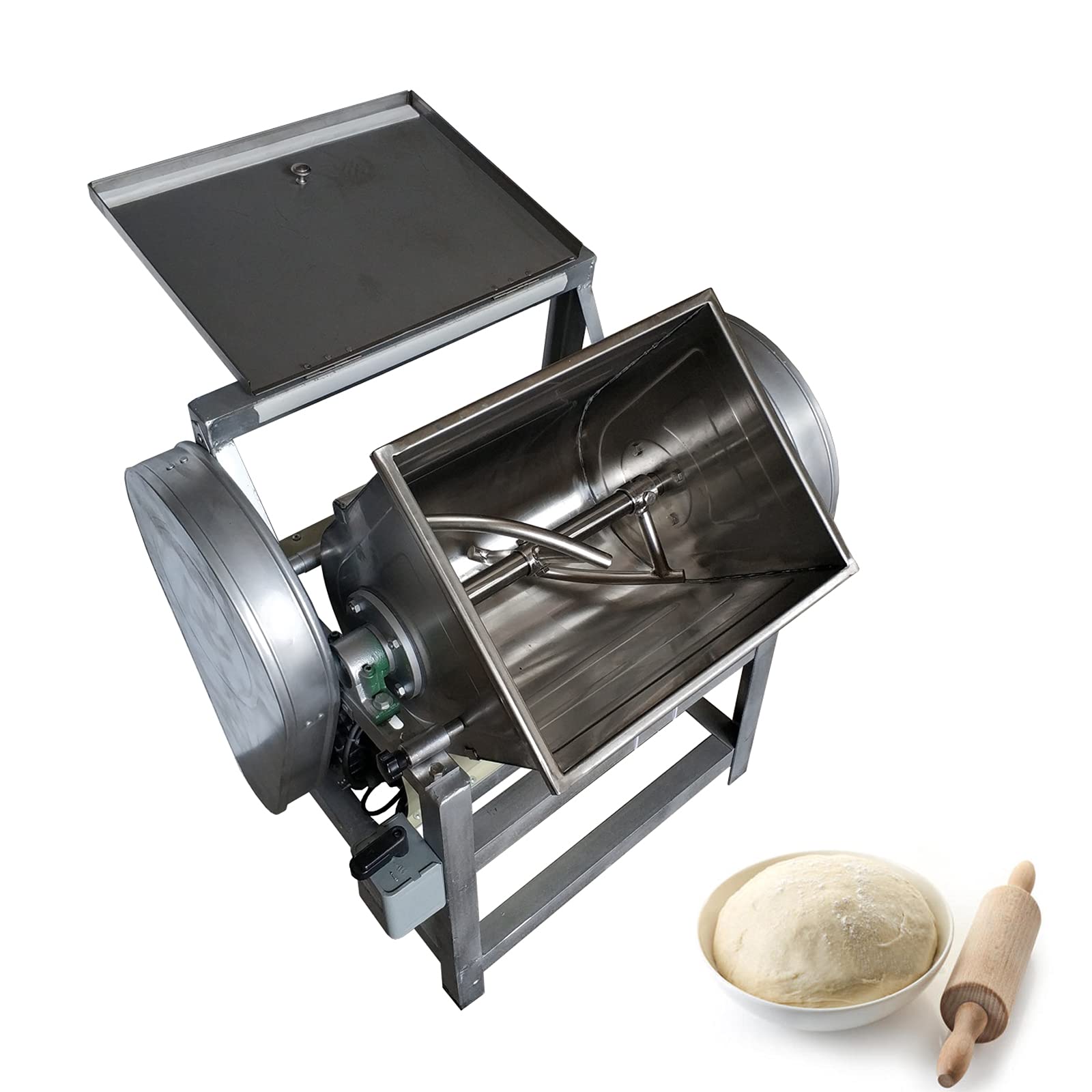Commercial Electric Dough Mixer 15KG/30QT - 120° Tilt Bowl Stand Mixer for Baking, Kneading & Dough Preparation - 110V Heavy Duty Flour Mixing Machine for Bakeries, Restaurants & Home Kitchens