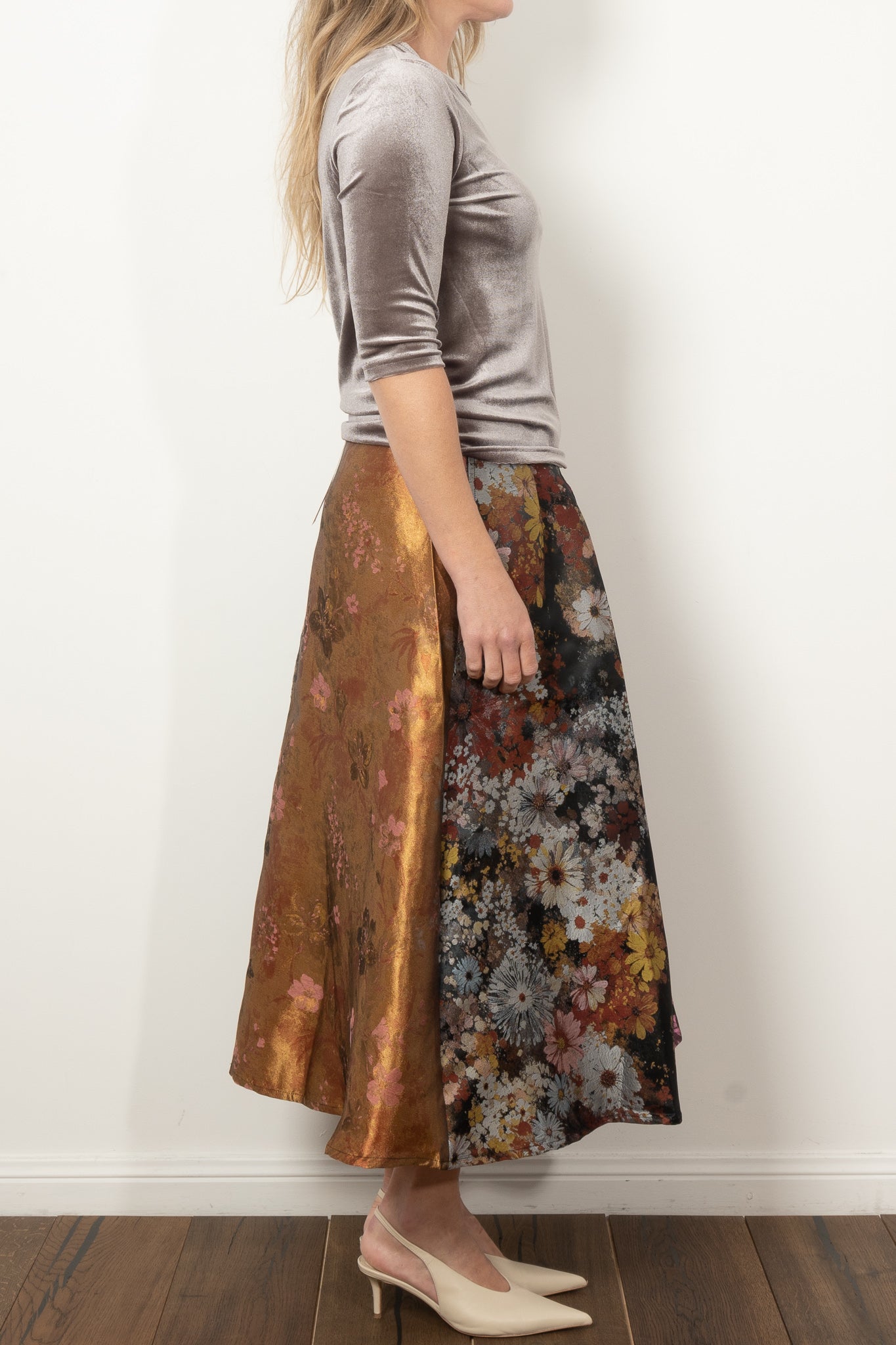 Elegant M.A. Dainty Parted Skirt for Women - Flowy A-Line Midi Skirt with Side Slit | Perfect for Office Wear, Date Night & Summer Outfits