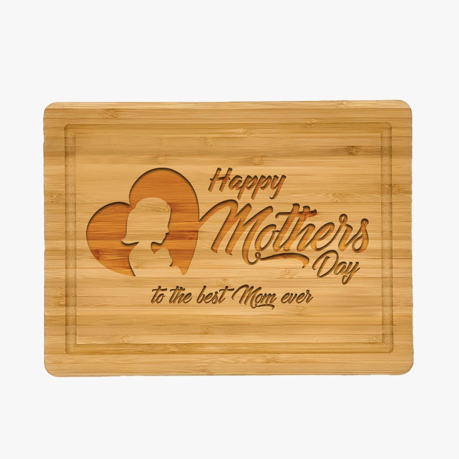 Premium Bamboo Cutting Board - Personalized Engraved Gift for Mom, Mother's Day, Housewarming - Eco-Friendly Kitchen Essential for Cooking & Serving