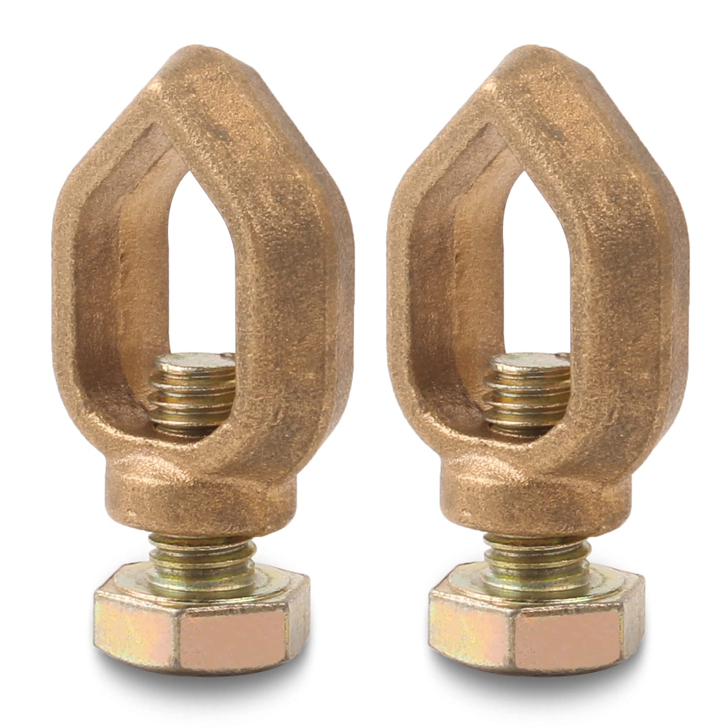 2PCS 1/2-Inch Direct Burial Copper Ground Rod Clamps for Electrical Grounding - Heavy Duty 1/2