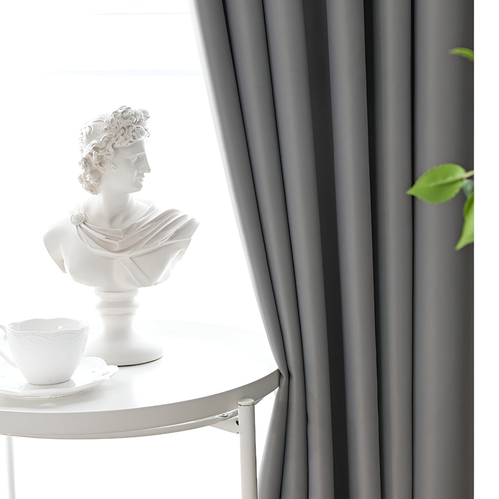 Presley Polyester Minimalist Soundproof Blackout Custom Curtains - Thermal Insulated Window Drapes for Bedroom, Living Room & Home Theater