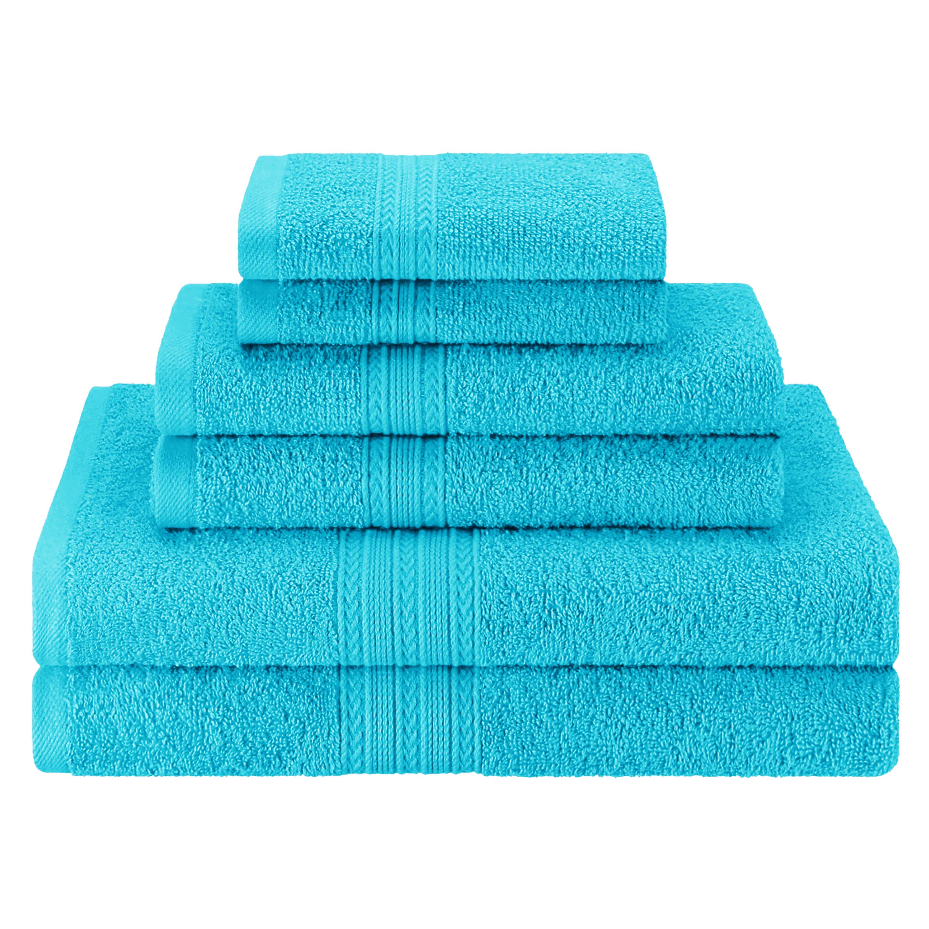 Premium 6-Piece Eco-Friendly Cotton Ring Spun Bath Towel Set - Soft, Absorbent & Sustainable for Spa, Gym, and Luxury Bathroom Use