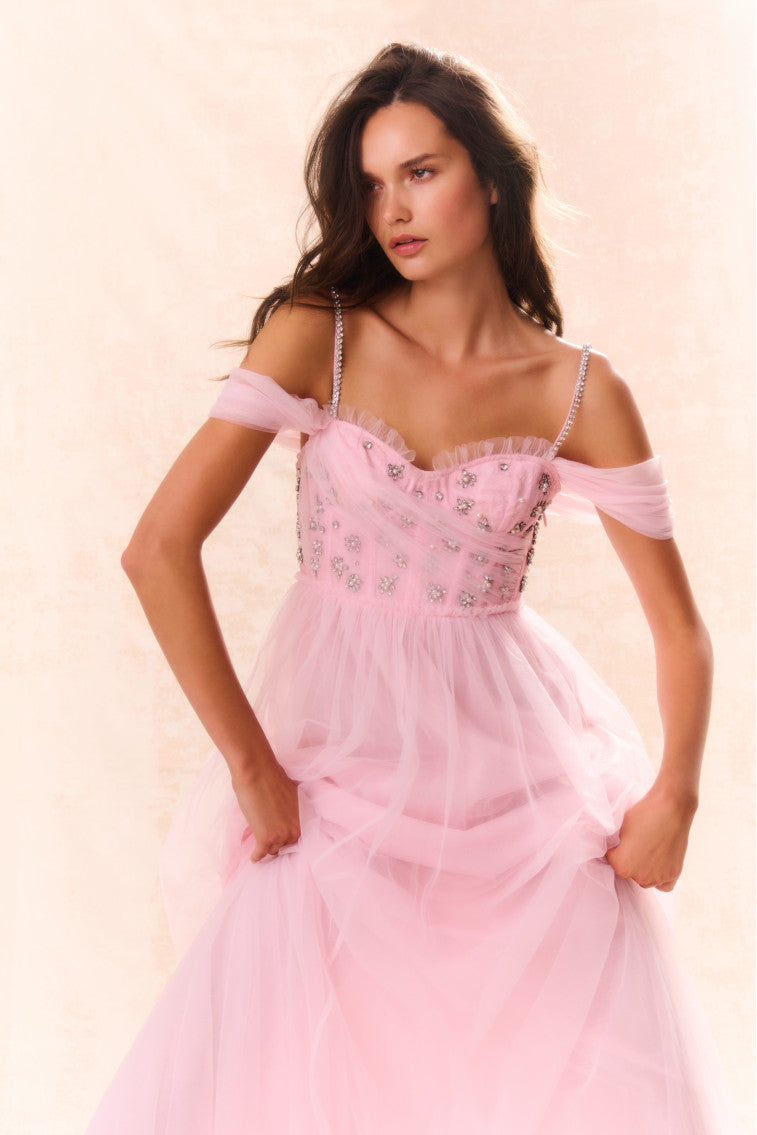 Elegant Dantine Tulle Ball Gown Dress for Women - Perfect for Prom, Wedding, and Evening Events