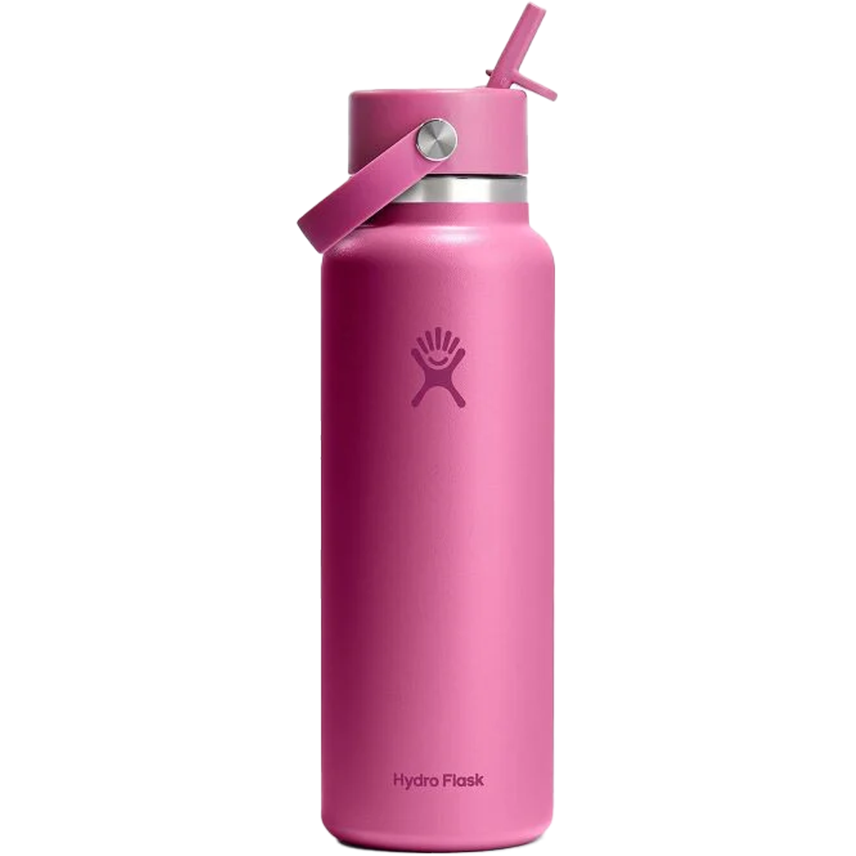 40 oz Wide Mouth Water Bottle with Flex Straw Cap - Insulated Stainless Steel Tumbler for Gym, Hiking & Outdoor Activities