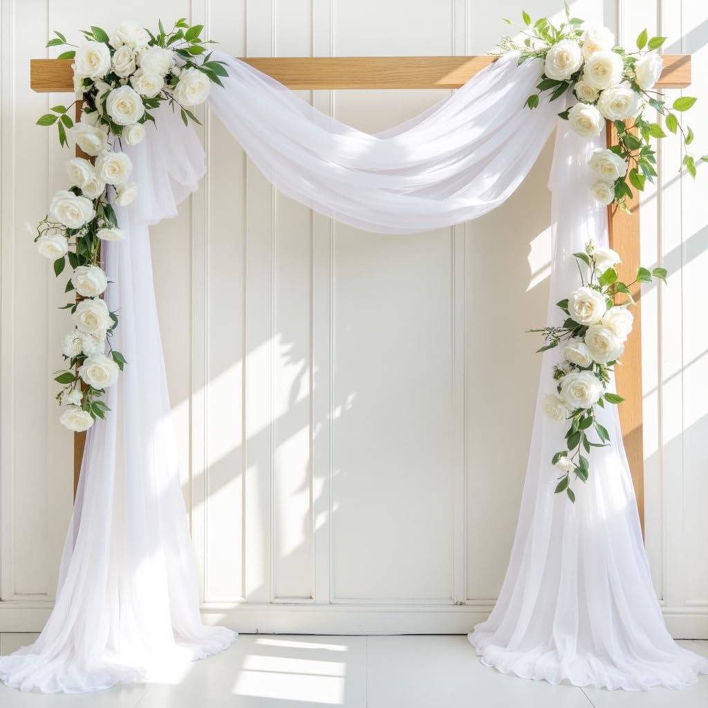 White Wedding Arch Draping Fabric - 4 Panels 30
