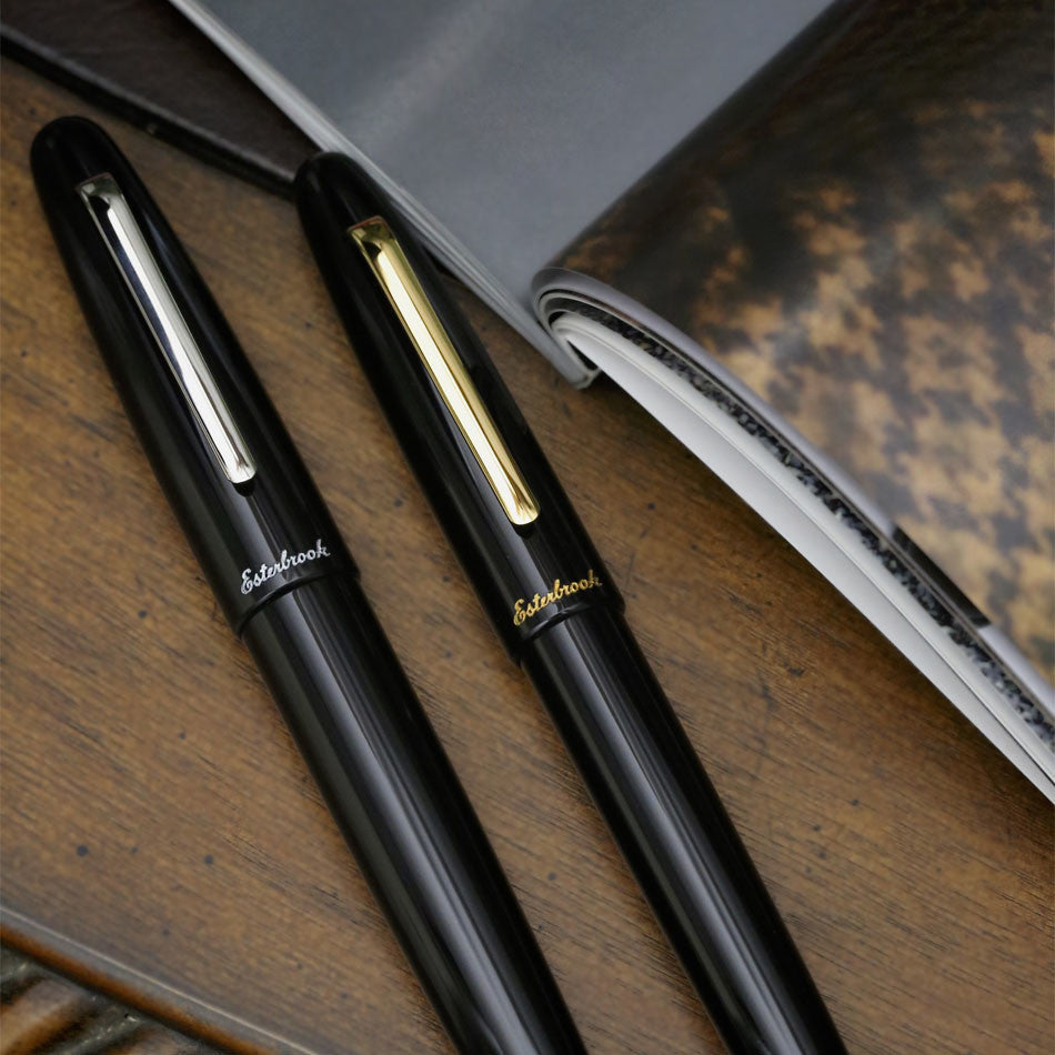 Esterbrook Estie Rollerball Pen - Premium Ebony Wood with Chrome Trim - Perfect for Office, Journaling & Gift Giving
