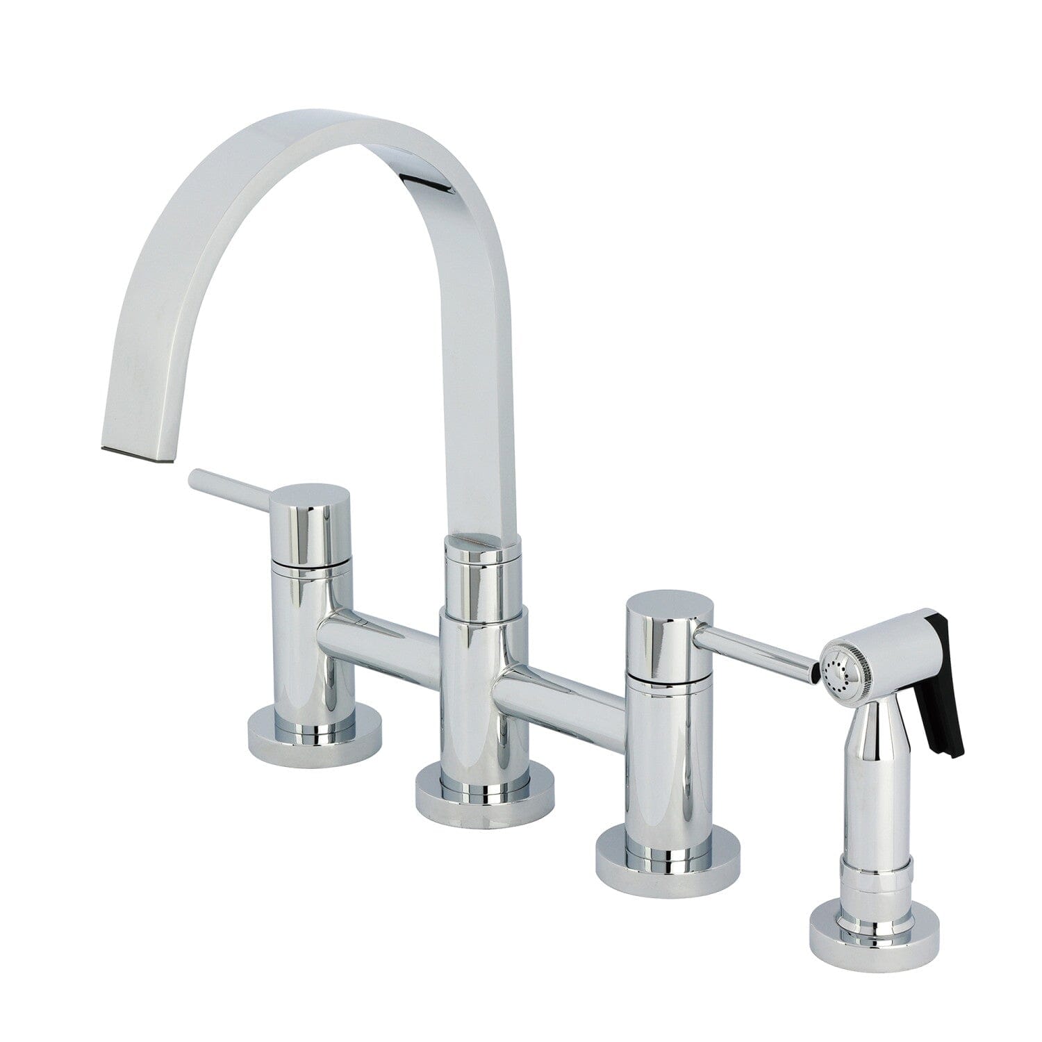 Concord 2-Handle 4-Hole Deck Mount Bridge Kitchen Faucet with Brass Side Sprayer - Perfect for Farmhouse & Vintage Style Kitchens, Ideal for Sink Cleaning & Food Prep
