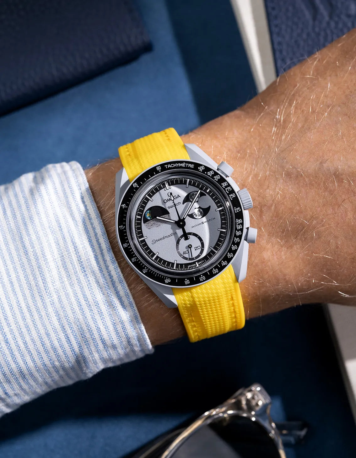 Omega x Swatch MoonSwatch Mission to Earth Rubber Watch Strap - Durable Replacement Band for MoonSwatch Earth Model - Perfect for Daily Wear, Sports & Space-Themed Fashion