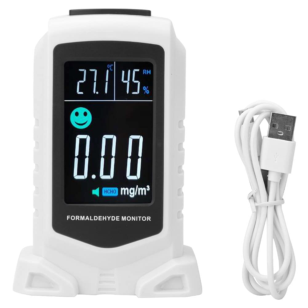**3-Inch Air Quality Monitor - Indoor Formaldehyde (HCHO) & TVOC Detector with Temperature & Humidity Sensor | Perfect for Home, Office & Baby Room Safety**