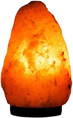 Himalayan Salt Lamp with Dimmer Switch - Natural Crystal Rock Night Light for Home Decor, Bedroom, Yoga & Meditation - Hand Carved Wood Base Salt Lamp with Soothing Amber Glow - Perfect Gift for Relaxation & Stress Relief