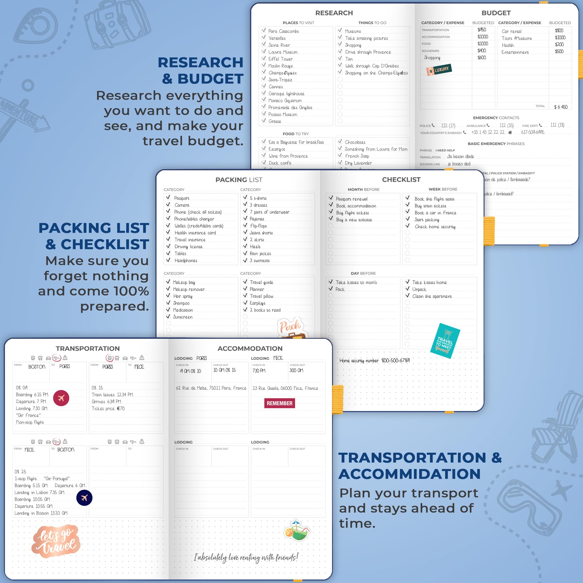 Clever Fox Travel Journal - A5 Trip Organizer with Budget Plan for Vacations & Traveling
