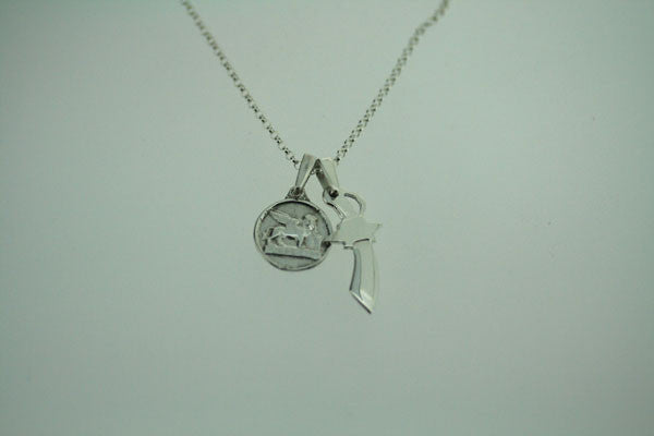 Sterling Silver Coin & Dagger Necklace - Gothic Jewelry for Women, Men - Perfect for Halloween, Cosplay & Punk Fashion Accessories