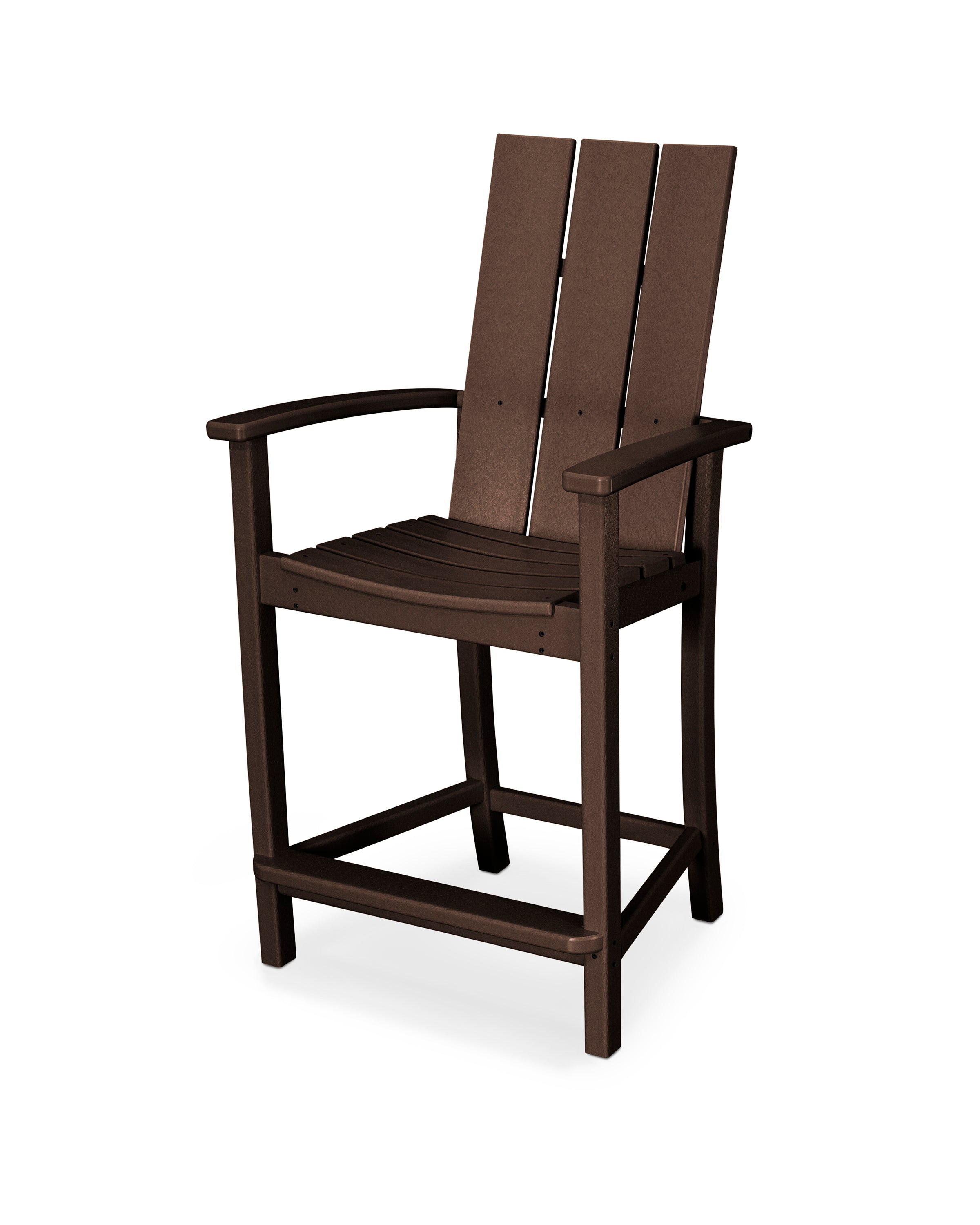 POLYWOOD Modern Adirondack Counter Height Chair - Durable Outdoor Bar Stool for Patio, Deck, Poolside & Garden - Weather-Resistant Poly Lumber Furniture