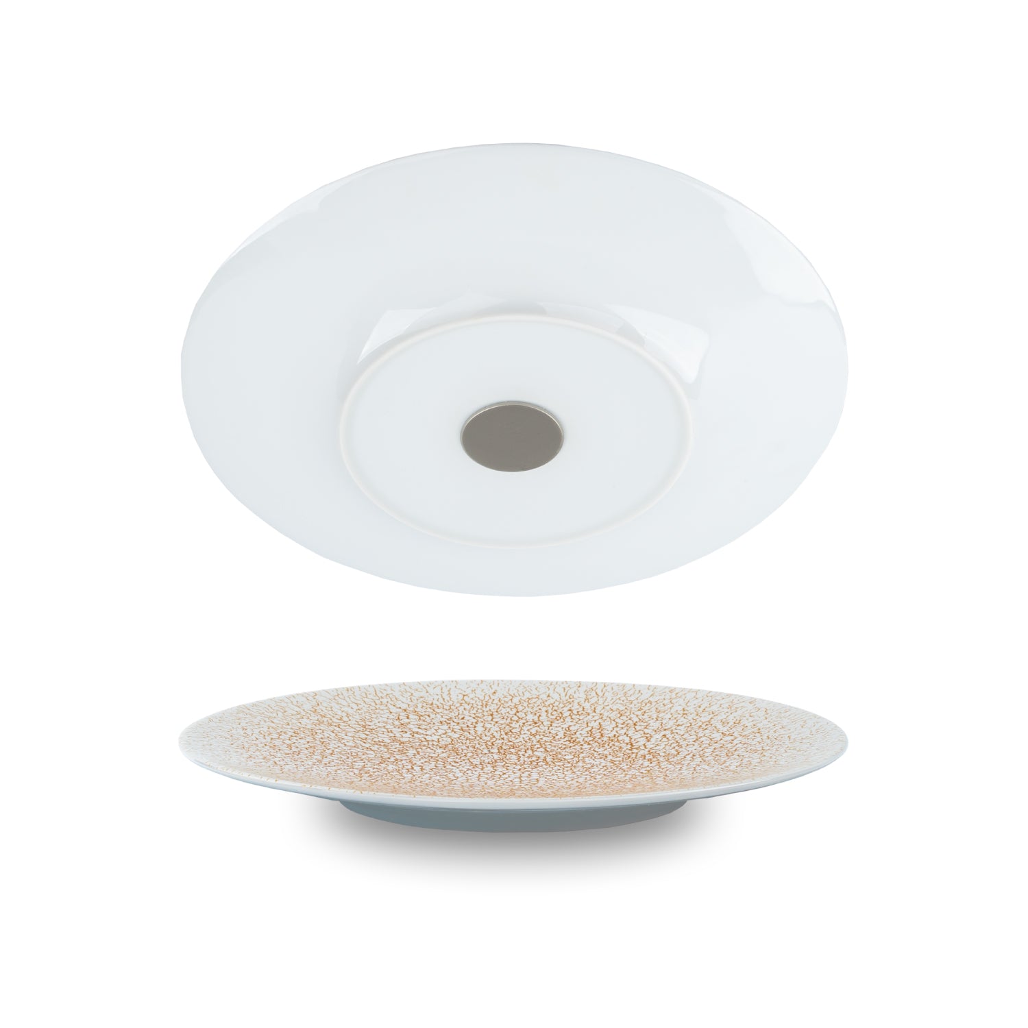 Porcelain Breakfast Plate with Magnet - 22cm Apricot Design | Perfect for Kitchen, Dining, and Office Use