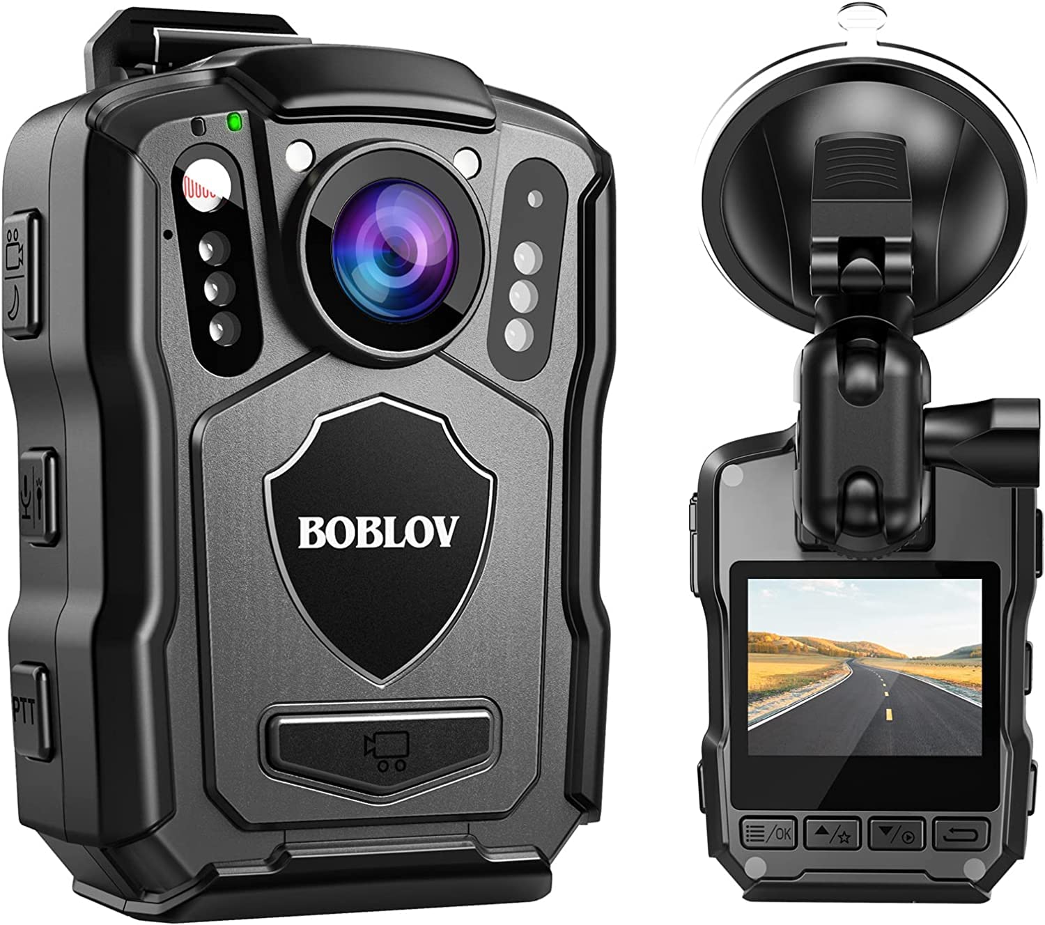 BOBLOV M5 2K Police Body Camera with 4200mAh Battery, 12-Hour Recording, IP67 Waterproof & 2M Anti-Drop - Mini Body Cam for Law Enforcement, Security, and Evidence Collection (64GB, No GPS) - Perfect for Police Officers, Security Guards, and Event Surveillance