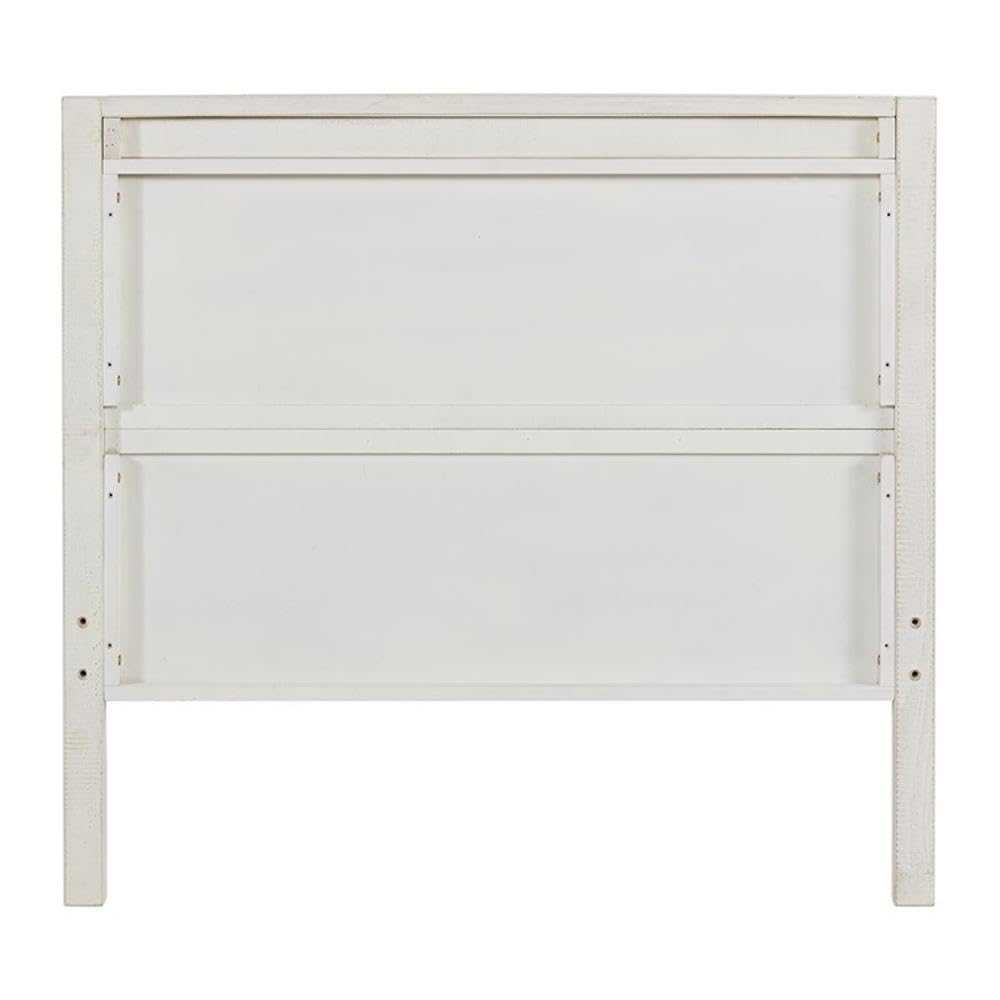 Alaterre Windsor 3-Piece Bedroom Set - Twin Panel Bed with 2 Nightstands in Driftwood White | Modern Farmhouse Furniture for Kids & Guest Rooms