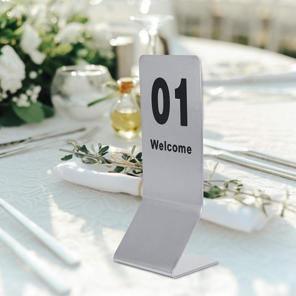 HERCHR Double-Sided Stainless Steel Table Numbers 1-10 | Stackable Metal Number Stands for Restaurants, Cafes, Bars & Weddings | Perfect for Table Marking, Event Seating & Venue Organization