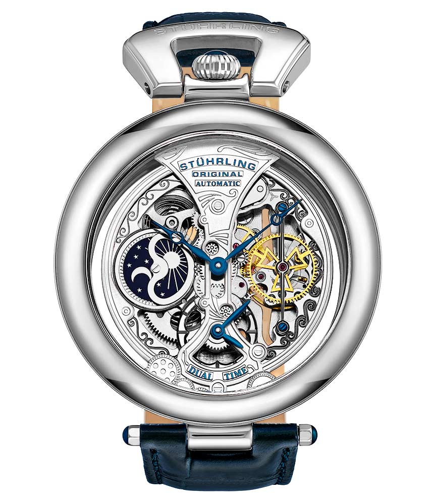 Emperor's Grandeur 127A Automatic 49mm Skeleton Watch for Men - Luxury Mechanical Timepiece with Open Heart Design - Perfect for Formal Events, Business Meetings & Special Occasions