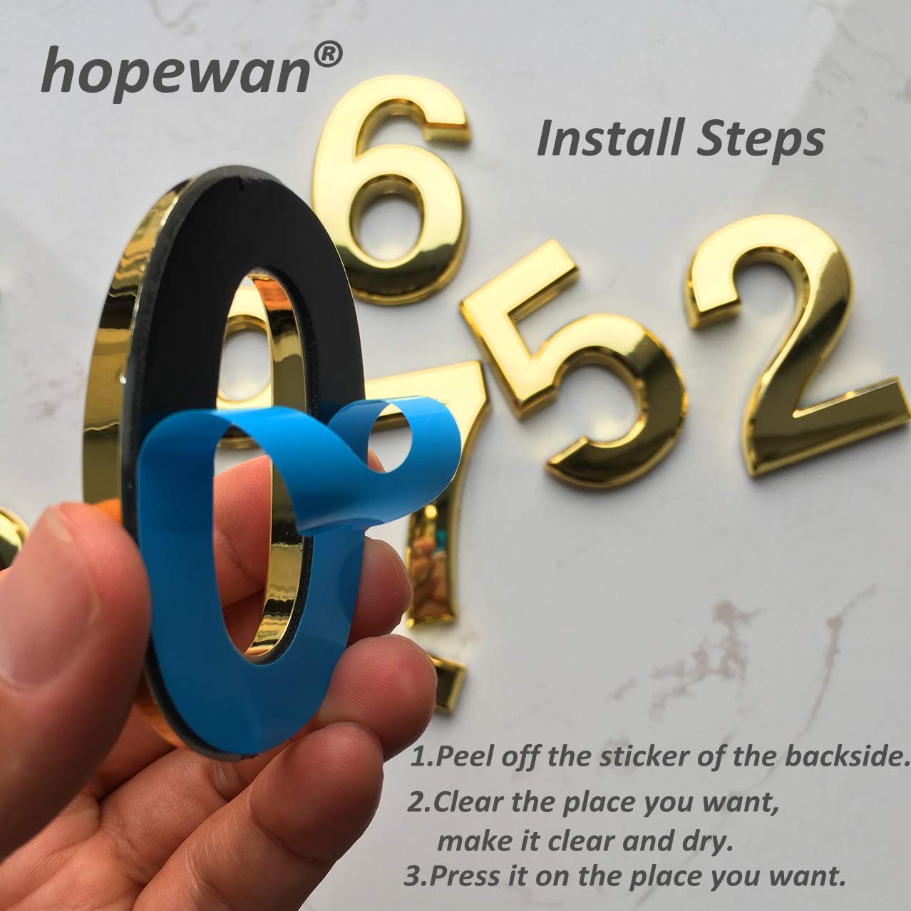 4 Inch Gold Mailbox Number 8 - 3D Address Sticker for House, Apartment, Office - Shiny & Bright for Easy Visibility