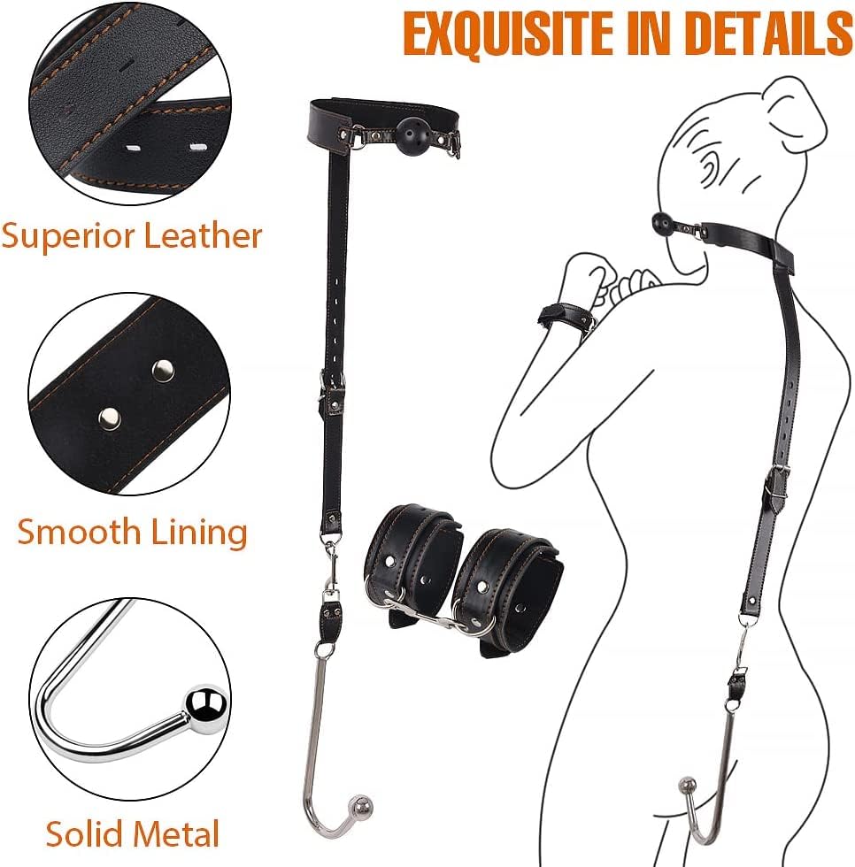 BDSM Sex Swing for Couples - Adjustable Bondage Spreader Bar with Leg Open Restraints, Adult SM Game Toy for Door Mounting - Perfect for Bedroom Play, Spice Up Your Love Life & Enhance Intimacy