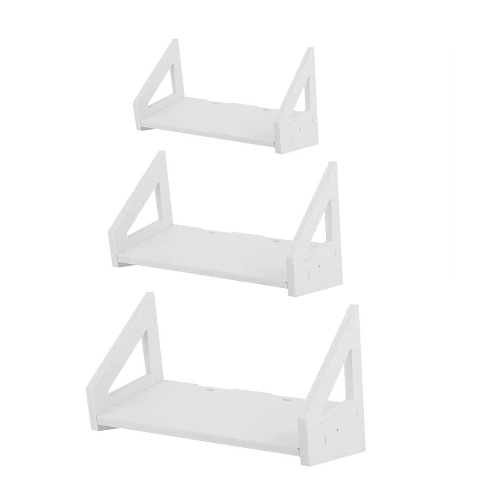 3-Piece Decorative Wall Shelf Set - Handcrafted Wooden Shelves for Home Decor, Nursery, Kitchen, Living Room & Bedroom - Perfect for Organizing & Displaying Photos, Plants & Kids' Toys