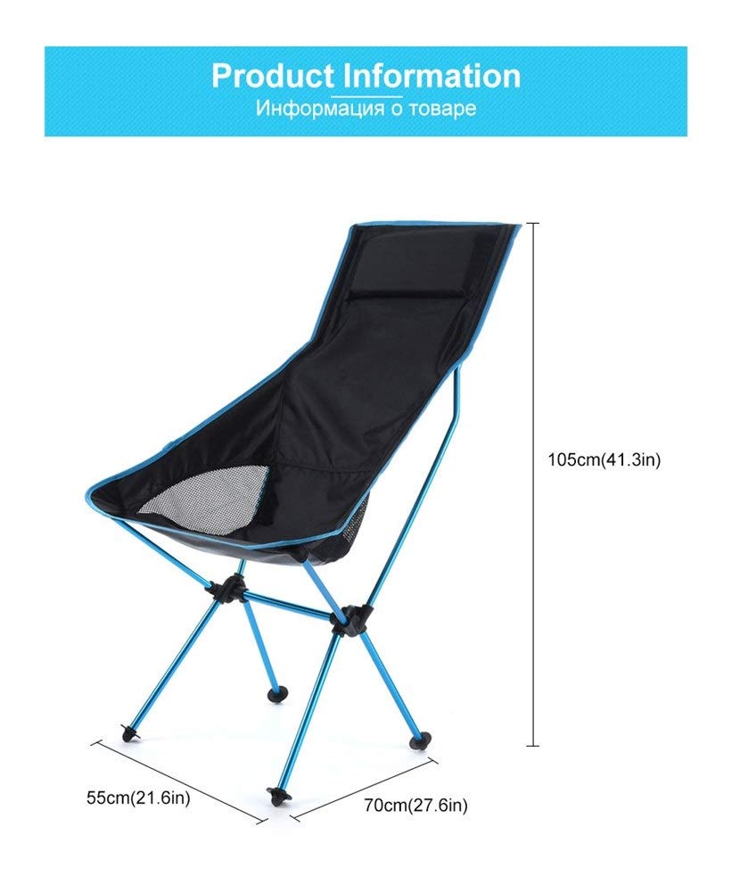 Ultralight Portable Folding Camping Chair - Oxford Cloth Outdoor Chair with Extended Seat for Fishing, Picnic, BBQ & Beach | Perfect for Camping Trips, Backyard Relaxing & Outdoor Adventures (Orange)