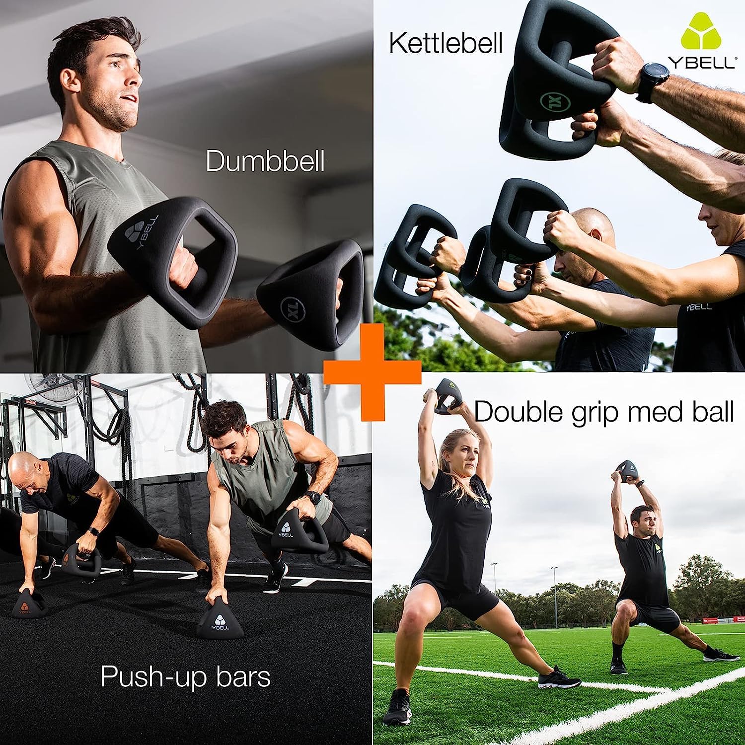 TRX YBell Pro Series 3-in-1 Dumbbell, Kettlebell and Push Up Stand - Commercial Grade Powder Coated Workout Equipment for Strength Training & Conditioning - Perfect for Home Gym, CrossFit, and Functional Fitness Workouts