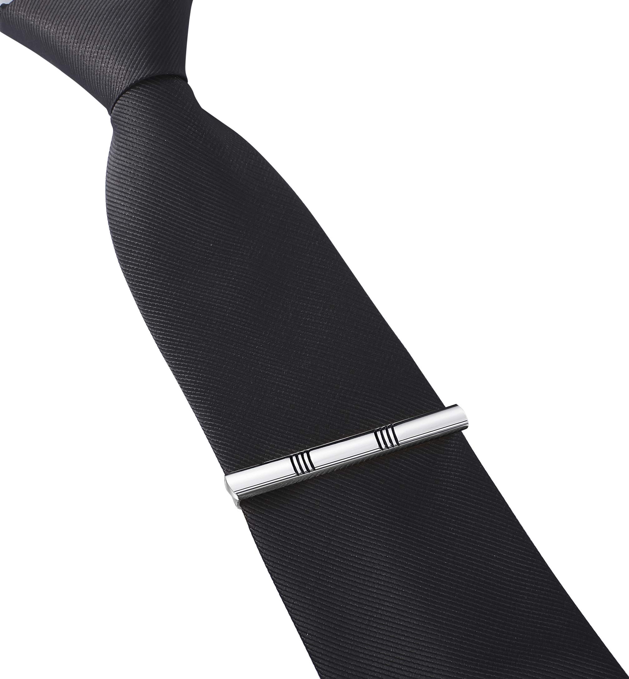 8 Pcs MILACOLATO Tie Clips Set for Men - Premium Tie Bar & Necktie Clips for Wedding, Business & Formal Occasions - Elegant Gift Box Included - Perfect for Office, Interviews & Special Events