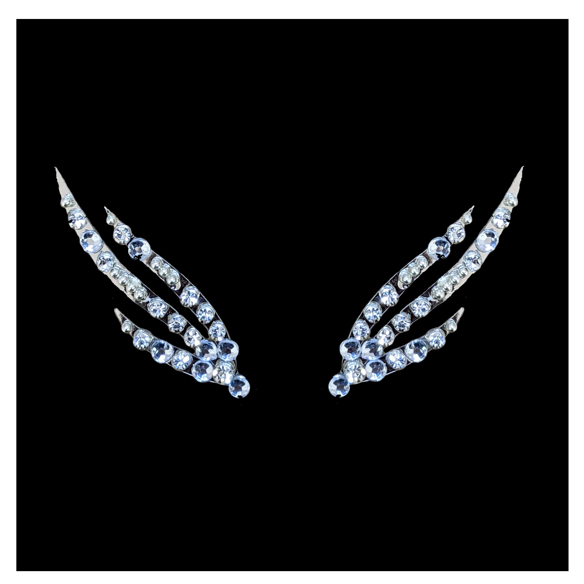 Comet Busters Face Gems - Silver Eye Jewels for Rave & Festival Makeup | Eye Bindi Decoration for Costume Parties, Halloween & Cosplay | EYEJEW028