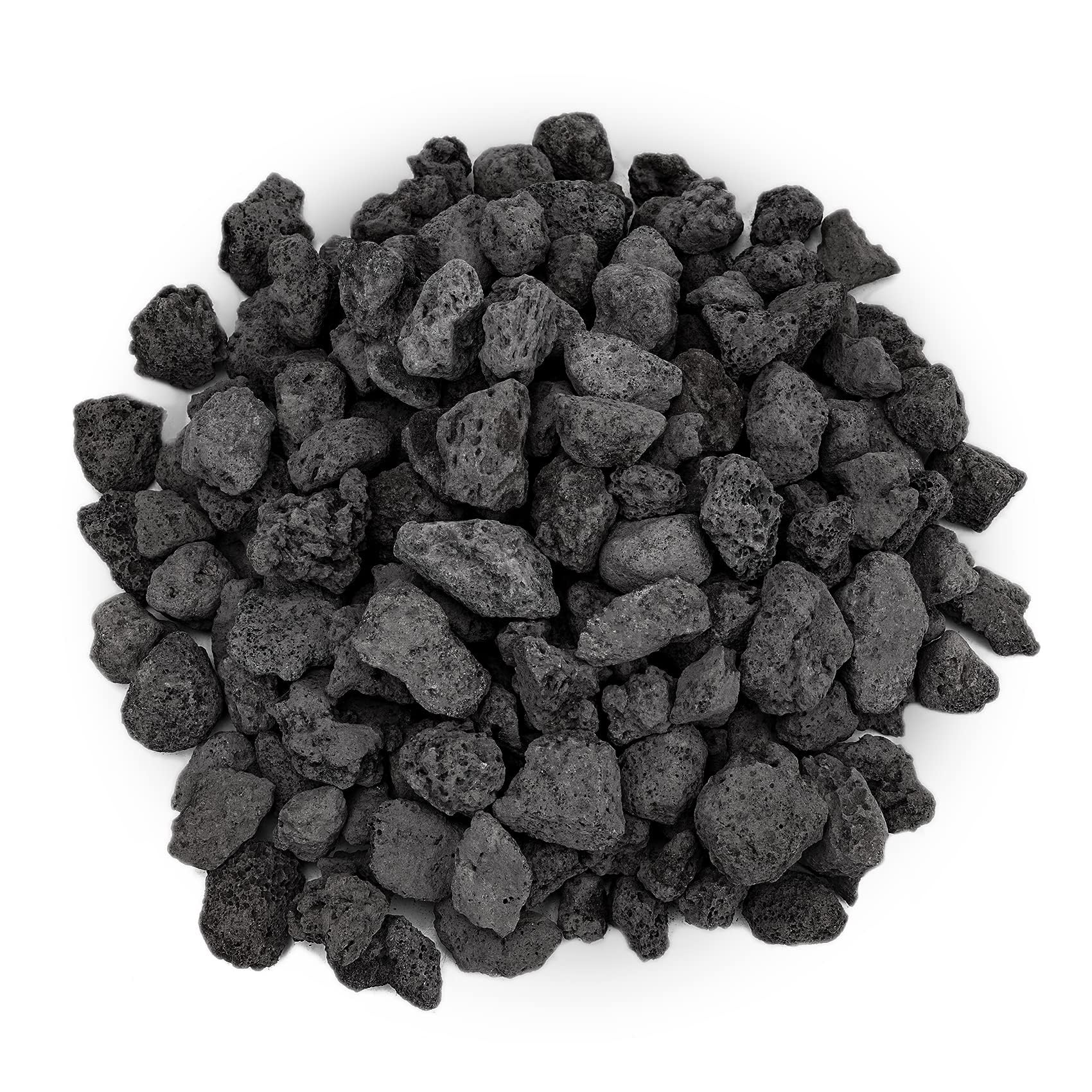 Premium 10 lbs Black Lava Rocks for Fire Pit - Natural Volcanic Stone Granules (0.4