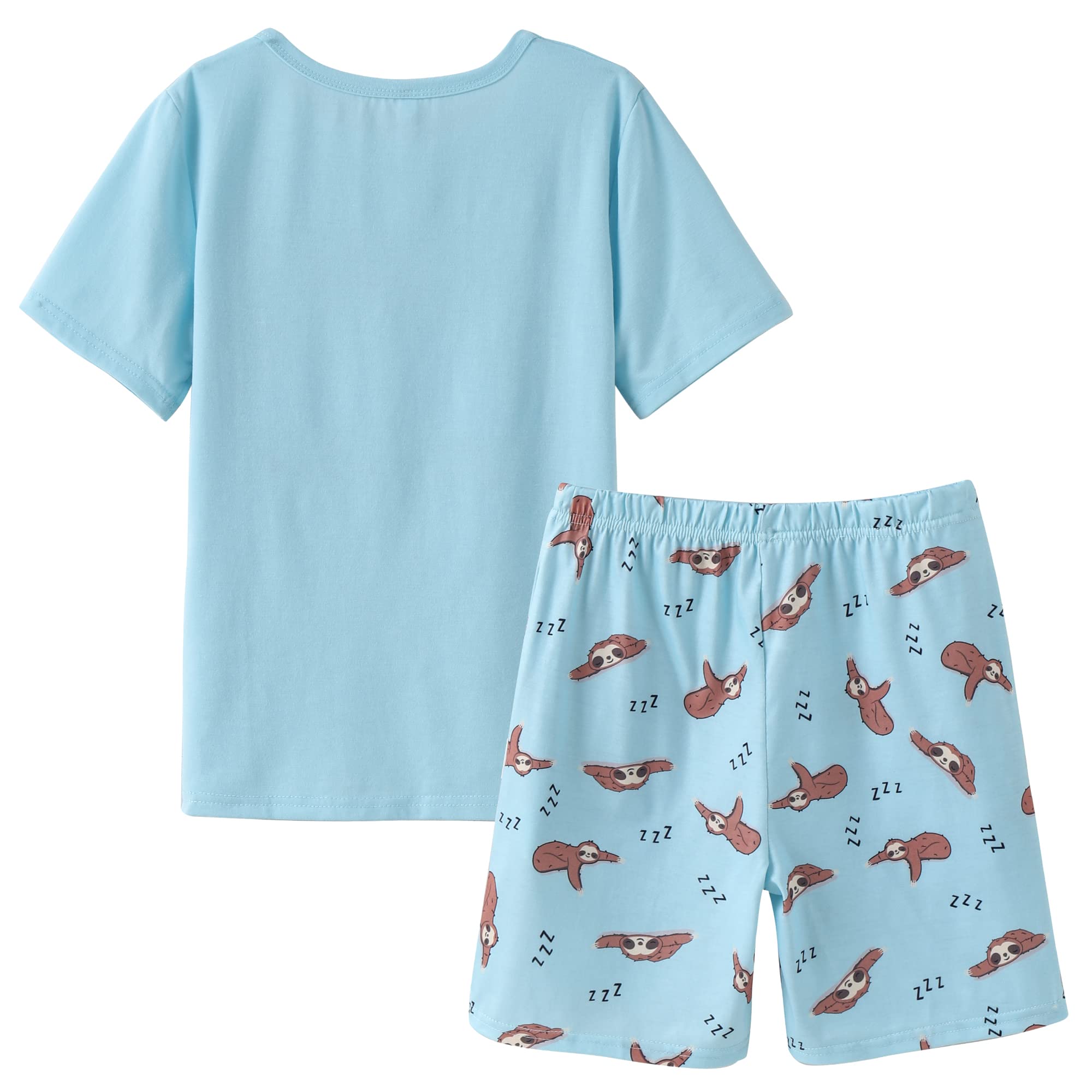 Big Girls Summer Pajama Set - Striped Heart Print Sleepwear for Comfort & Style